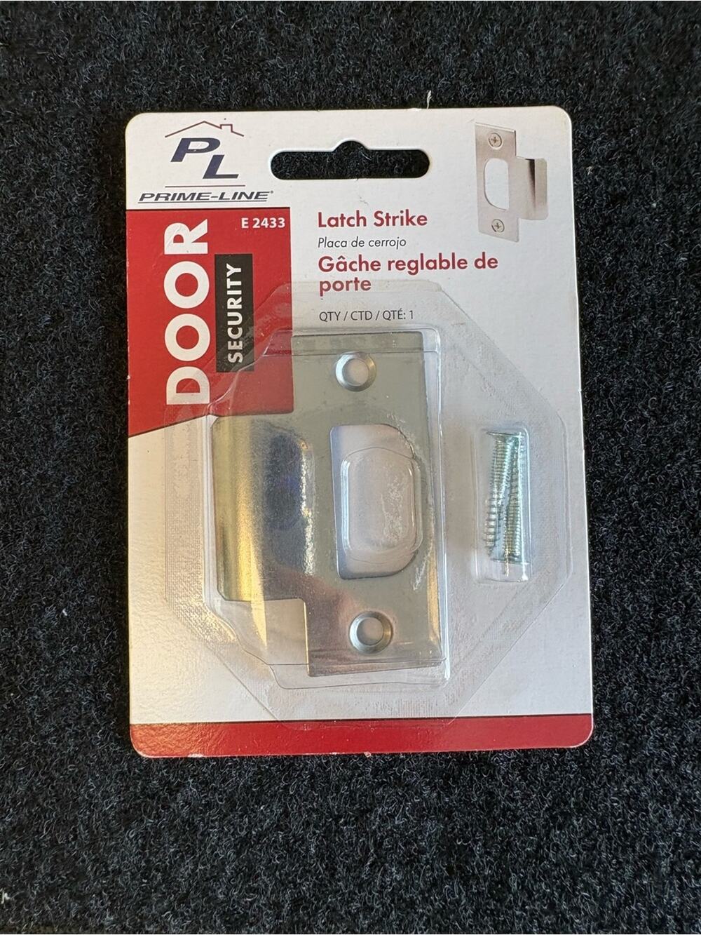 Prime-Line E 2433 Door Latch Strike Plate Chrome Security Strike New